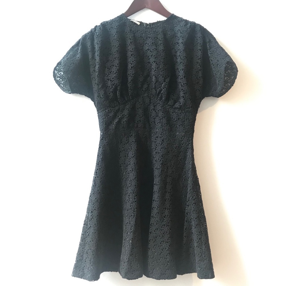 MIU MIU Embroidered Lace Broderie Anglaise  Dress Black